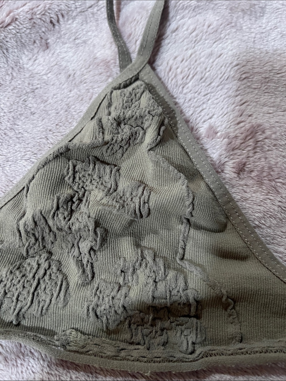Women’s Light Brown Lace Triangle Bralette - Picture 2 of 6